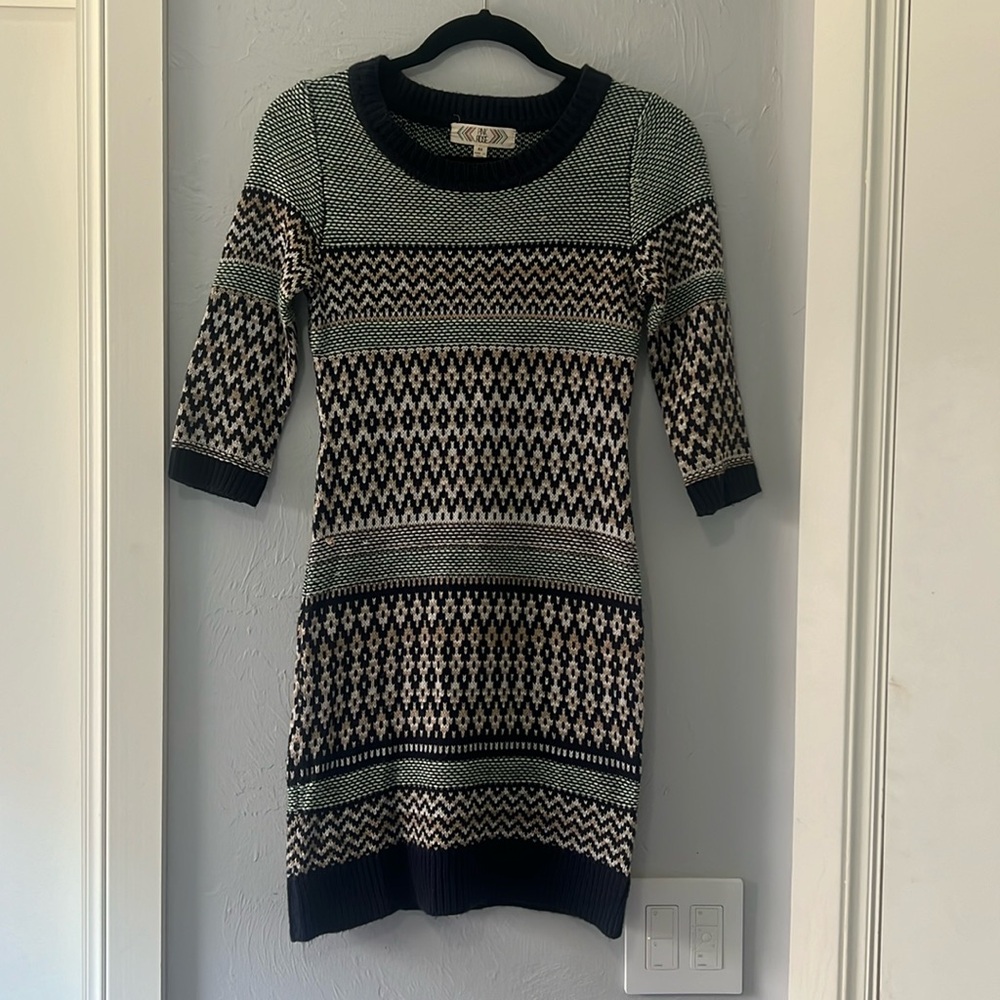 Pink Rose knit sweater dress - xs
